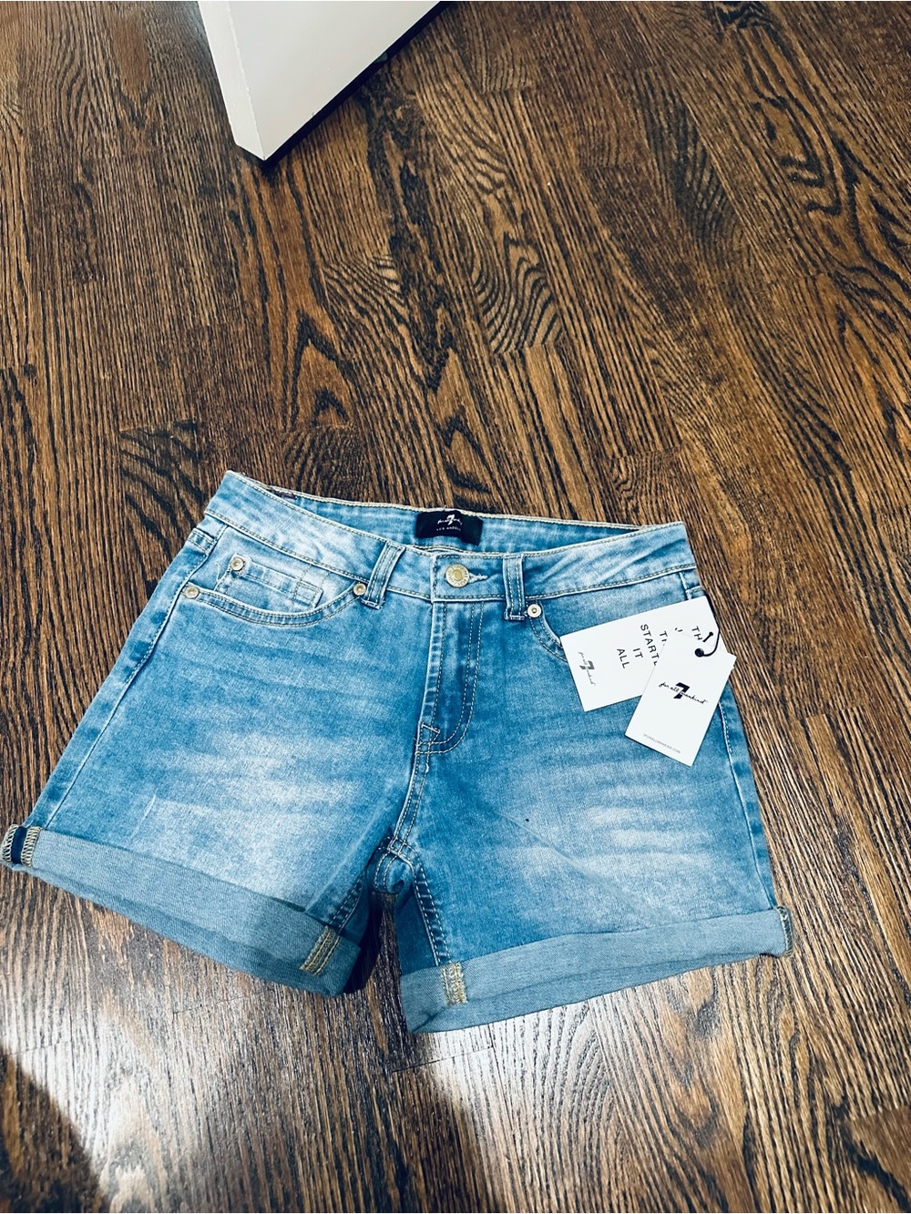 NWT - Girls 7 for all Mankind Denim Shorts - Size 12